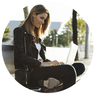 Girl working on laptop